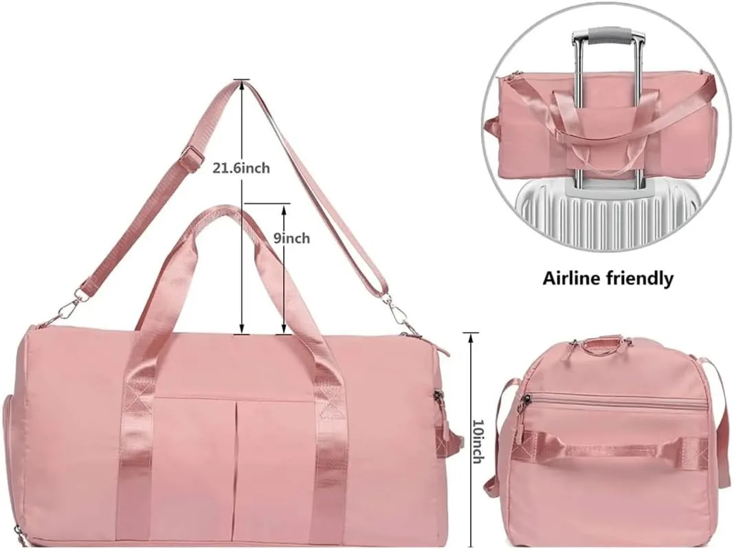 Personalized Gym Bag - Custom Duffle Bag for Men and Women (Pink with your logo)