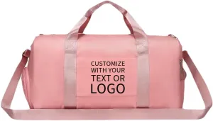Personalized Gym Bag - Custom Duffle Bag for Men and Women (Pink with your logo)