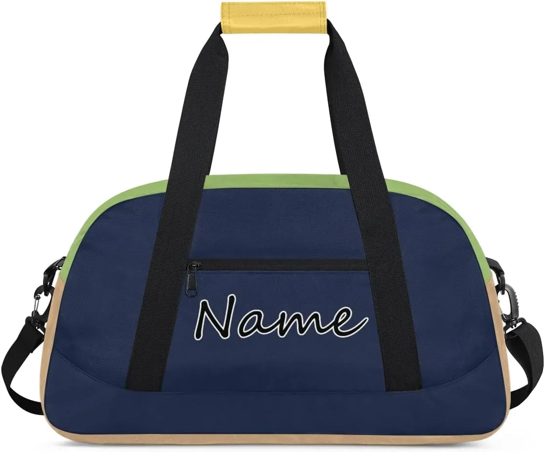 Personalized Gym Bag for Men Women, Custom Name Sports Travel Duffel Bag Gym Tote Bags Gymnastics Workout Carry On Weekender Duffel Bag