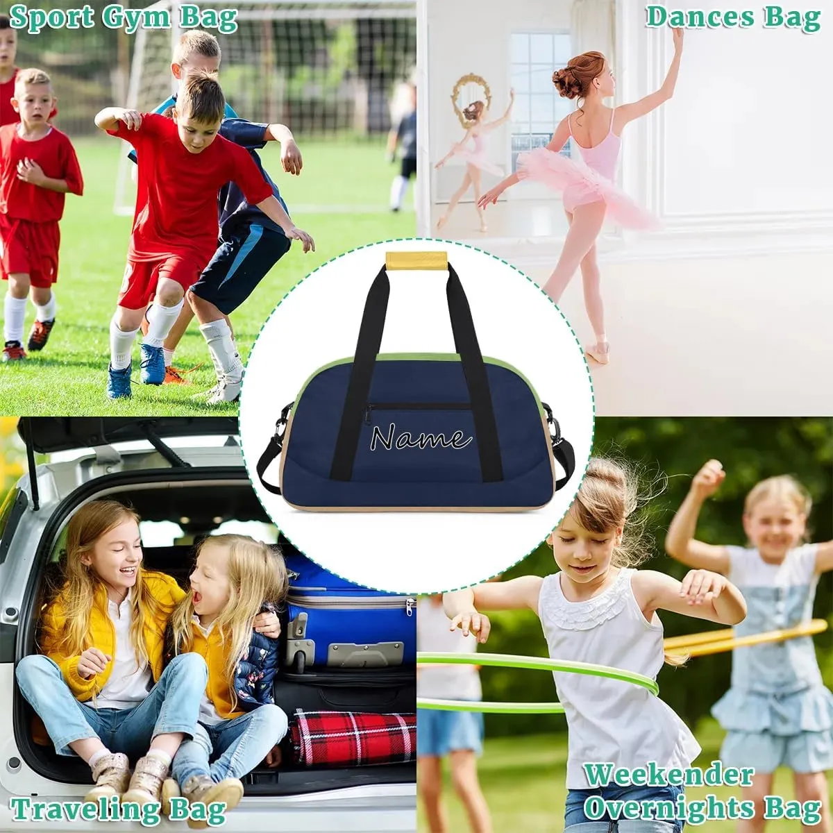 Personalized Gym Bag for Men Women, Custom Name Sports Travel Duffel Bag Gym Tote Bags Gymnastics Workout Carry On Weekender Duffel Bag