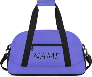 Personalized Gym Bag for Women Men, Custom Duffel Bag with Name, Small Sports Bag Travel Carry On Weekender Bags, Blue Purple