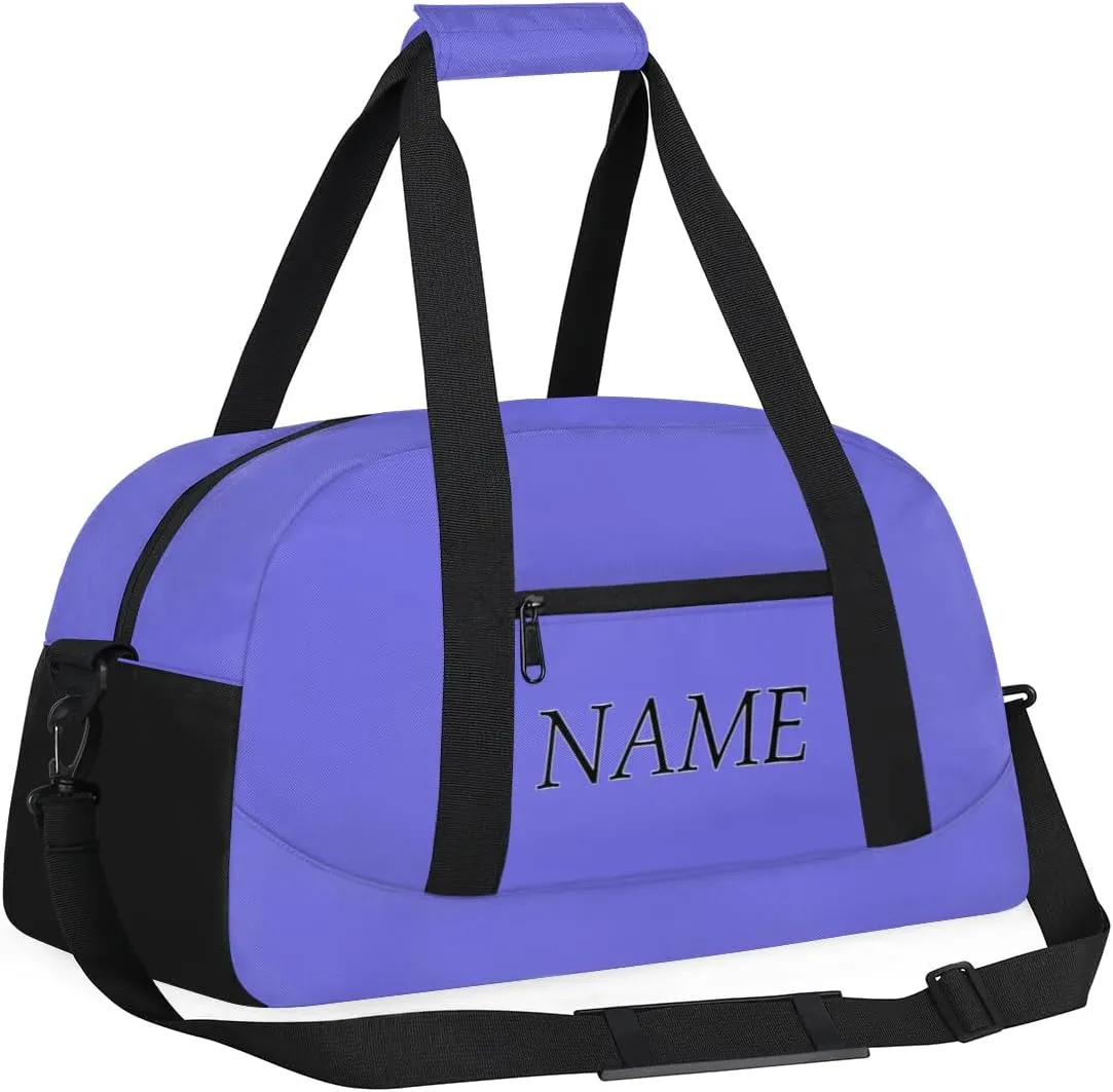 Personalized Gym Bag for Women Men, Custom Duffel Bag with Name, Small Sports Bag Travel Carry On Weekender Bags, Blue Purple