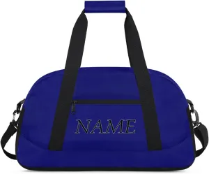 Personalized Gym Bag for Women Men, Custom Duffel Bag with Name, Small Sports Bag Travel Carry On Weekender Bags, Navy Blue