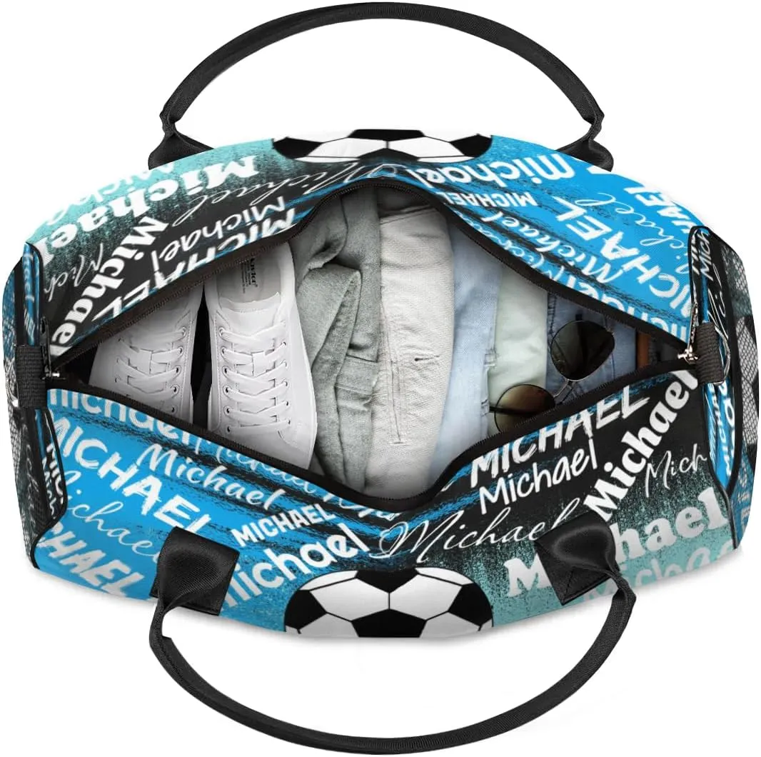 Personalized Gym Bag Sports Bag with Name, Custom Duffel Bag Travel Weekender Bags Carry on Bag, Blue