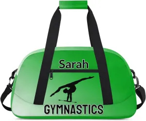 Personalized Gymnastics Dance Bag Gym Bag, Custom Sports Duffel Bags Weekender Bags Travel Duffel Bag Custom Neme Gymnastics Ballet Bag, Grass Green Gradient