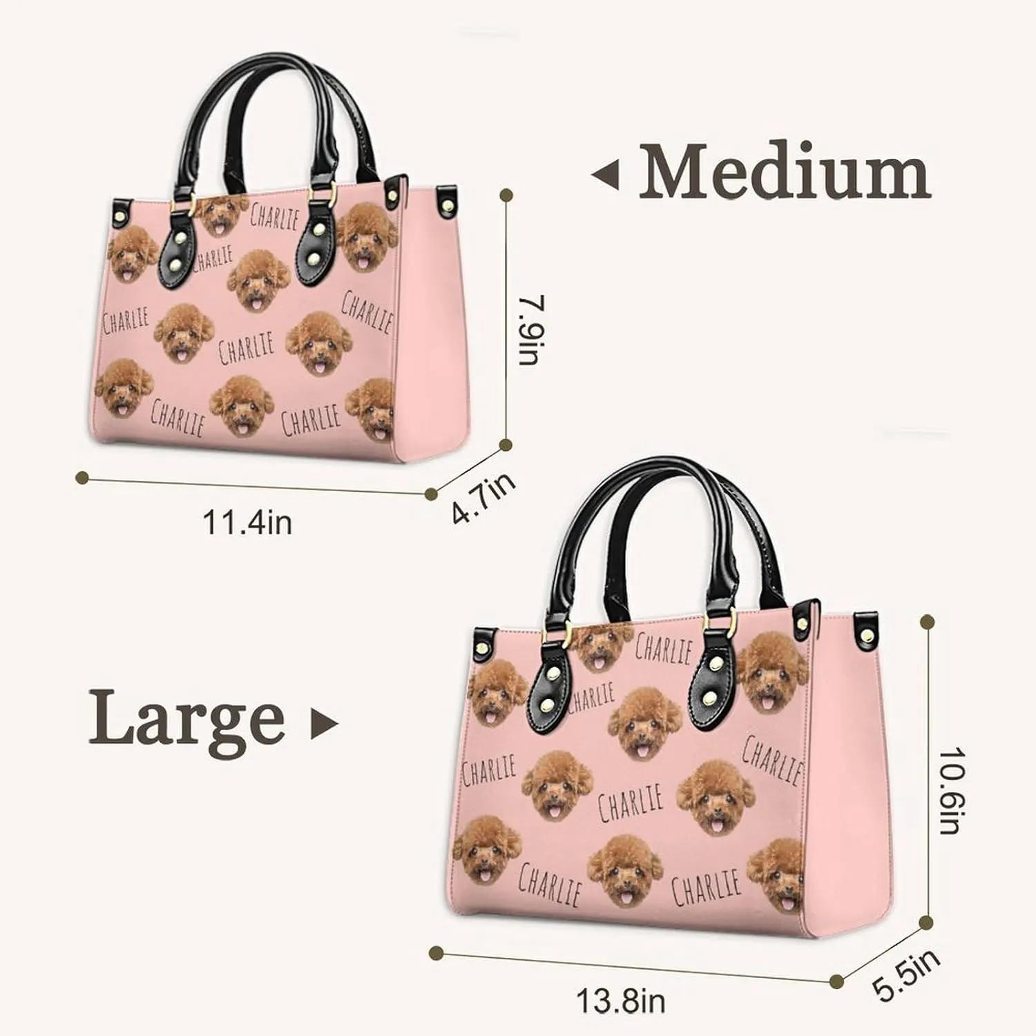 Personalized Handbag Gifts for Her - PU Leather Bags - Custom Women Tote Bag for Mother’s Day, Birthday, Wedding