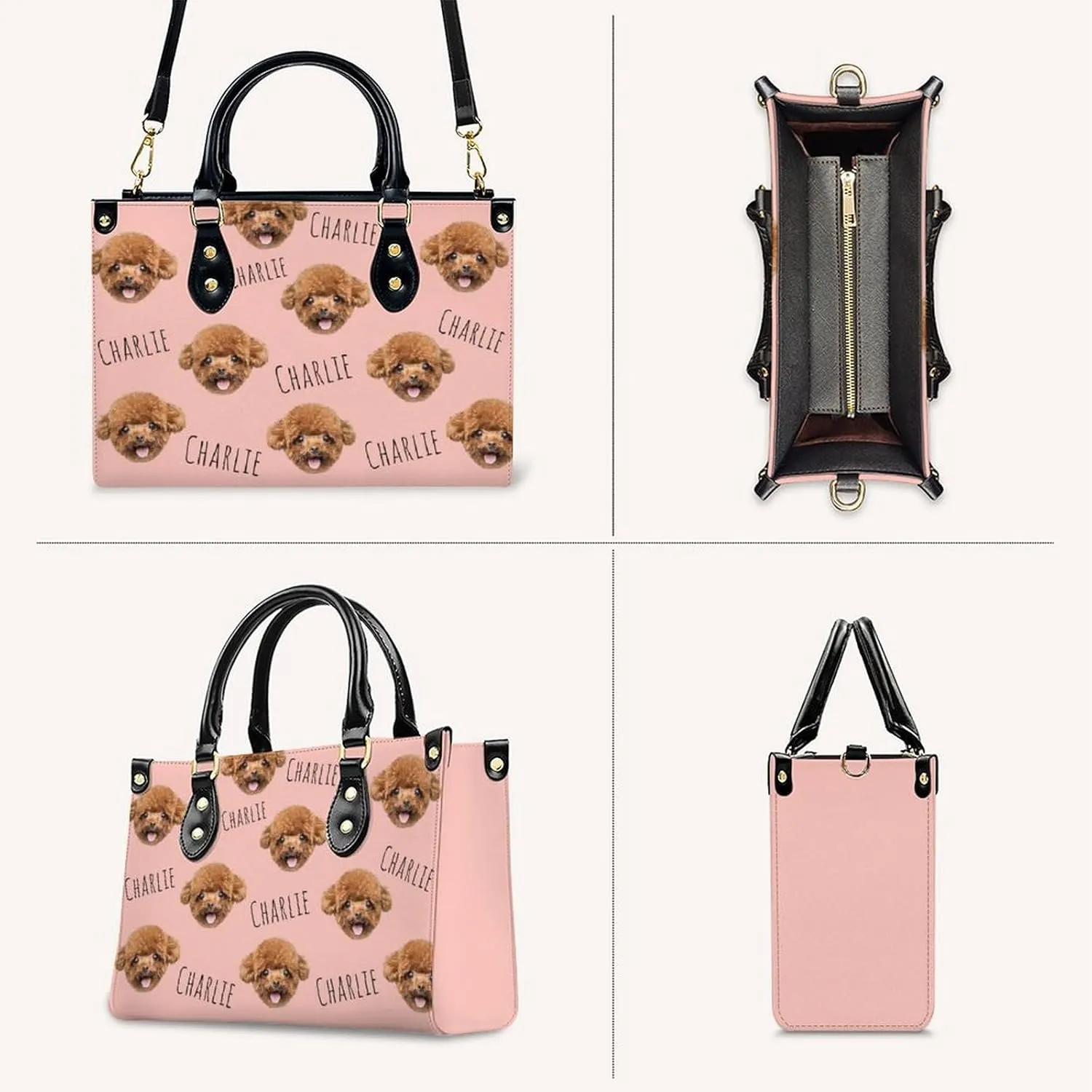 Personalized Handbag Gifts for Her - PU Leather Bags - Custom Women Tote Bag for Mother’s Day, Birthday, Wedding