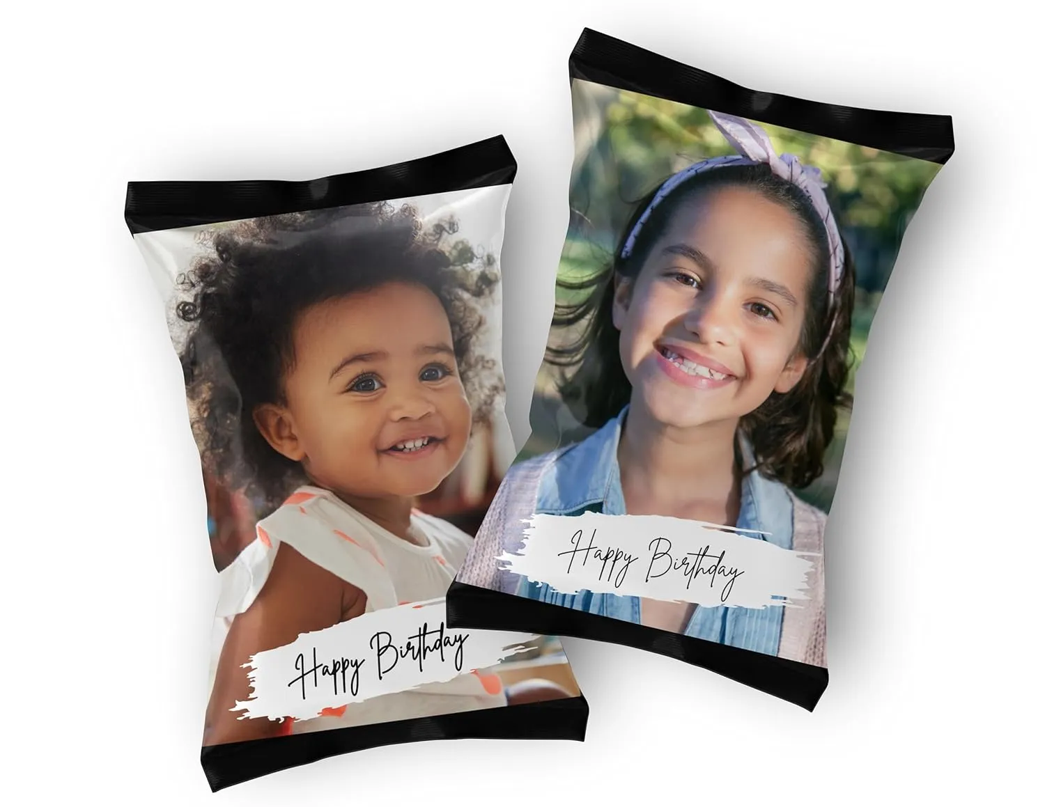 Personalized Happy Birthday Chip Bags/Label with Photo (12 Chip Bags)