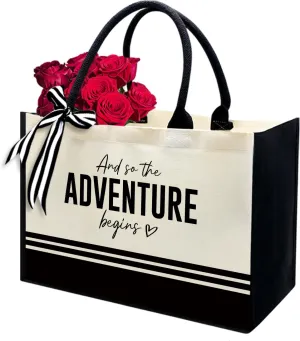 Personalized Initial Canvas Tote Bags, Monogrammed Tote Bag Gifts for Women Teacher Friend for Birthday Wedding