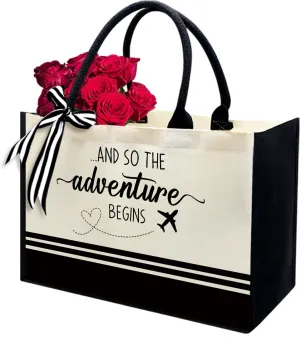 Personalized Initial Canvas Tote Bags, Monogrammed Tote Bag Gifts for Women Teacher Friend for Birthday Wedding