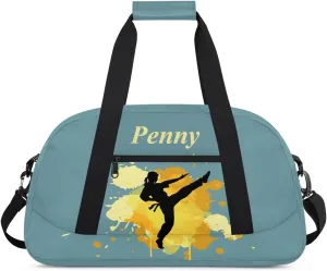 Personalized Kids Duffel Bag,Custom Sport Gym Bag for Boys Girls,Weekender Overnight Bags Travel Duffel Bag,Customized Kids Gift Martial Arts
