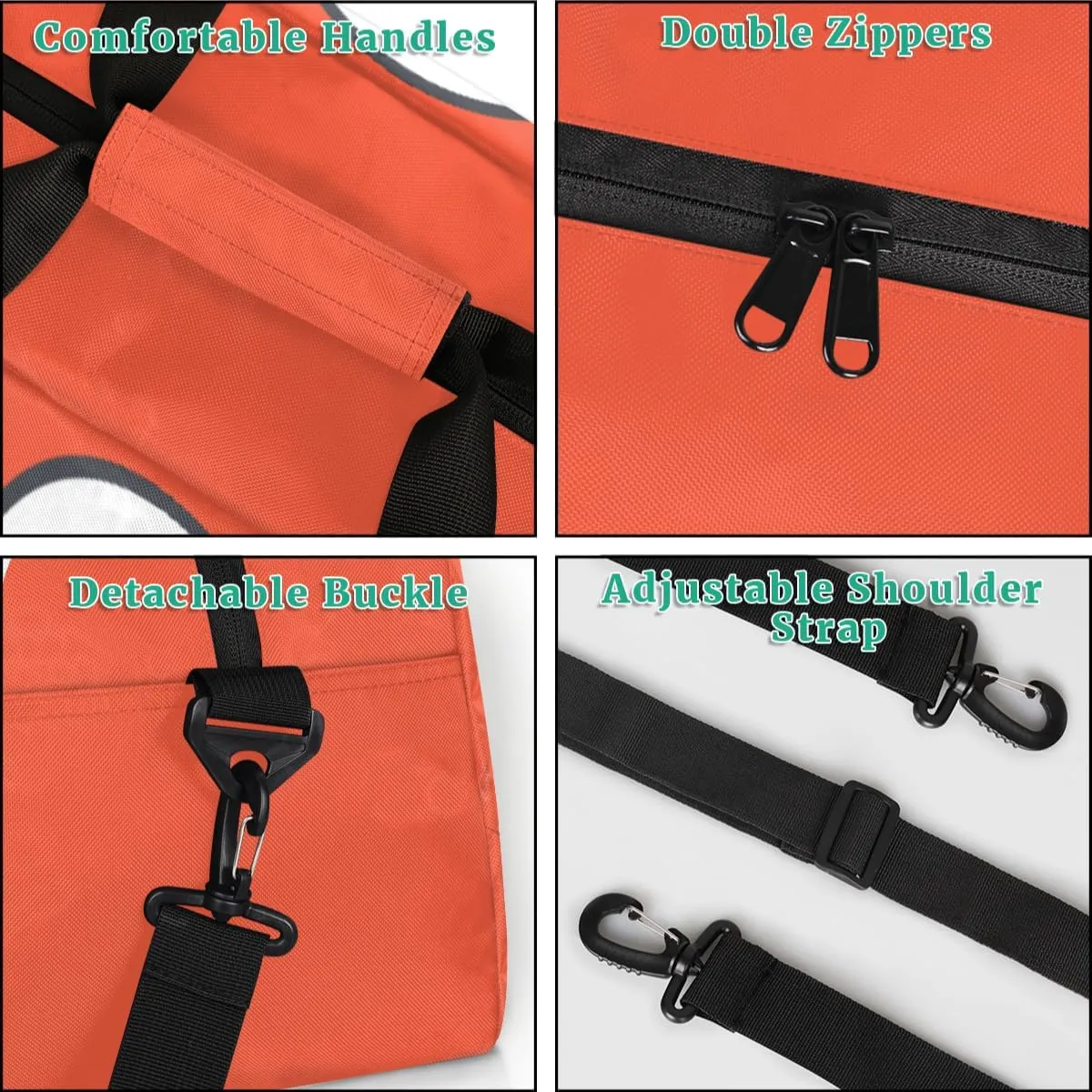 Personalized Kids Gym Bag Baseball Orange Print Custom Name Sport Duffel Bag for Teens Boys Large Practice Workout Bags Travel Duffel Bag