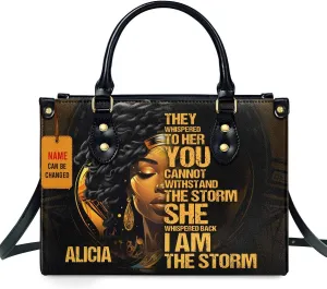 Personalized Leather Handbag For African American - Christmas Gifts For Women For Black Women