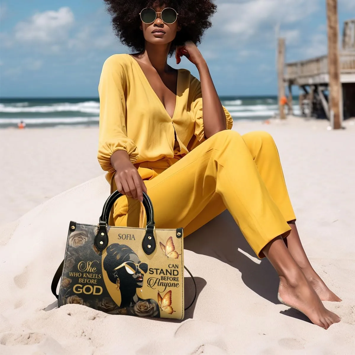 Personalized Leather Handbag For Black African