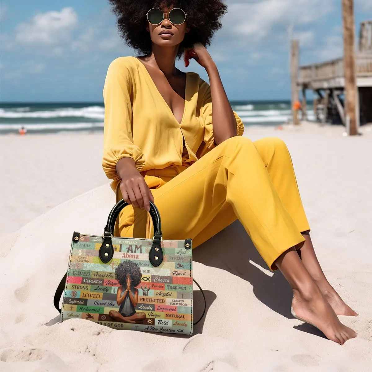 Personalized Leather Handbag For Black African