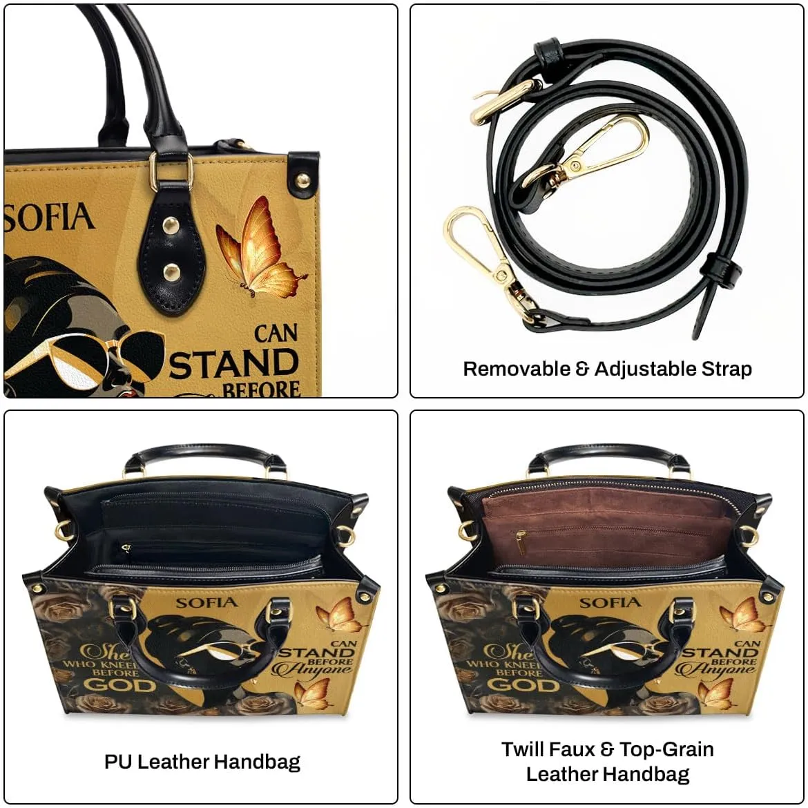 Personalized Leather Handbag For Black African