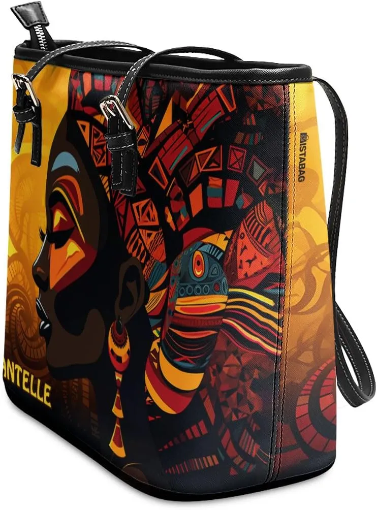 Personalized Leather Totebag for Black Women - Christmas Gifts