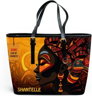 Personalized Leather Totebag for Black Women - Christmas Gifts