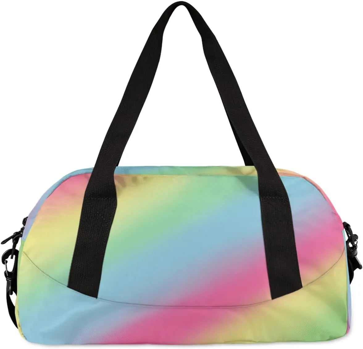 Personalized Martial Arts Bag with Name Custom Sport Duffle Bag for Kids Girls and Boys Overnight Bag Sleepover bag travel bag Weekender Bags Workout Bag for Gym Gymnastics Gift Rainbow Martial Arts
