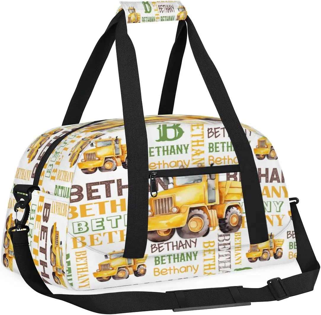 Personalized Mon-Ster Truck Sports Duffel Bag for Women Men, Custom Travel Gym Bags Birthday Gifts with Name, Mon-Ster Truck Overnight Weekender Bag