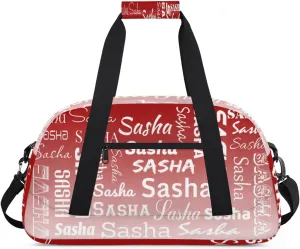 Personalized Name Dance Gymnastics Bags, Custom Duffel Bag Cheer Bags, Custom Sport Duffel Gym Bags Deep Red Gradient Travel Weekender Bags