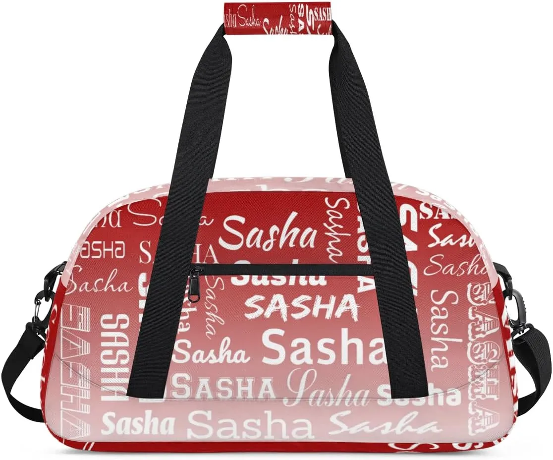Personalized Name Dance Gymnastics Bags, Custom Duffel Bag Cheer Bags, Custom Sport Duffel Gym Bags Deep Red Gradient Travel Weekender Bags