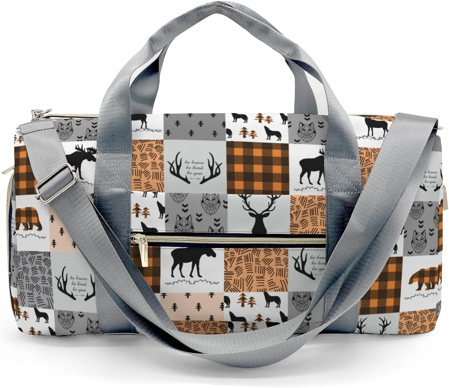 Personalized Name Duffel Bag Woodland Deer Bear Wolf Forest Ultimate Travel Bags: Your Companion for Every Adventure