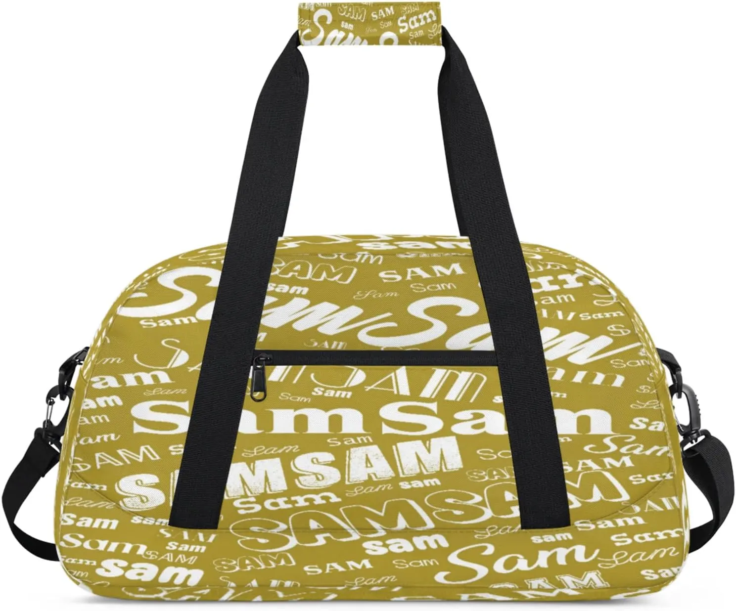 Personalized Name Gym Duffel Bag, Custom Sport Duffle Bags, Custom Overnight Weekender Bag Travel Bag for Dance Cheer Gymnastics Swimming, Brown