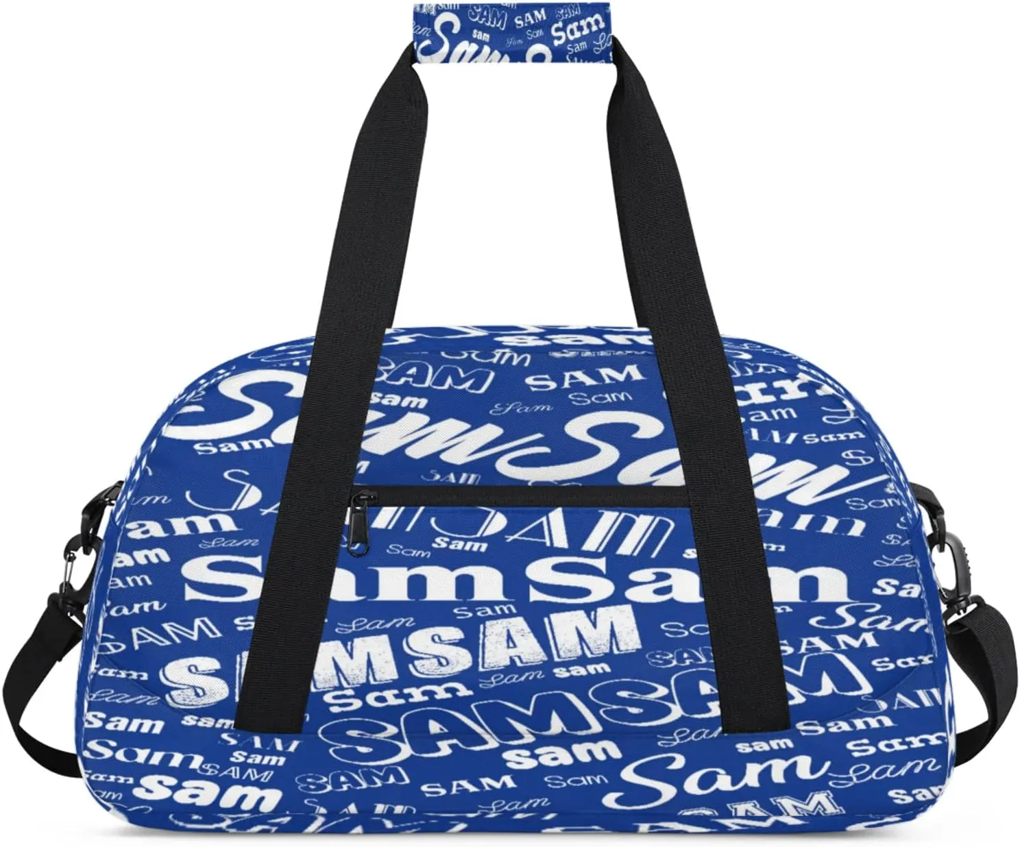 Personalized Name Gym Duffel Bag, Custom Sport Duffle Bags, Custom Overnight Weekender Bag Travel Bag for Dance Cheer Gymnastics Swimming, Cobalt Blue