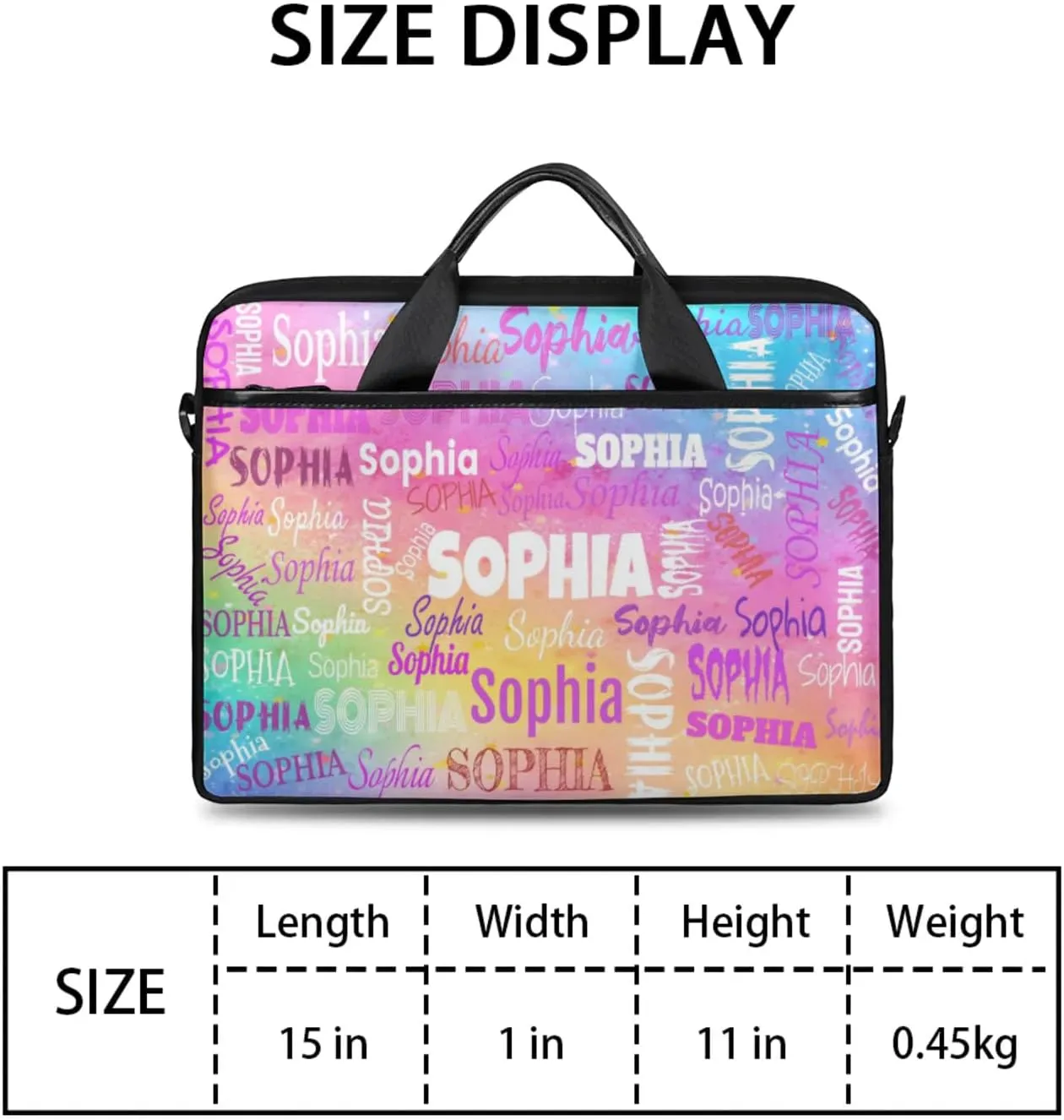 Personalized Name Laptop Bags, Custom Text Laptop Case Shoulder Bag, Computer Bags