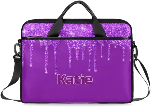 Personalized Name Laptop Bags Custom Water Fluid Glitters Shoulder Computer Bag