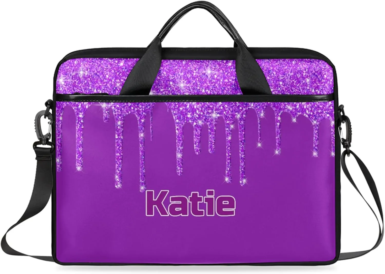 Personalized Name Laptop Bags Custom Water Fluid Glitters Shoulder Computer Bag