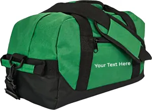 Personalized Passion Small Duffle Bag for Boys and Girls - Perfect Sized 14” Two Toned Travel Duffle - Personalized Name Sports Gym Bag for Storage - Dark Green