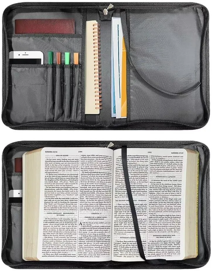 Personalized PU Bible Cover with Strap Church Book Cover,Carrying Book Case Crossbody Bag Bible Protective