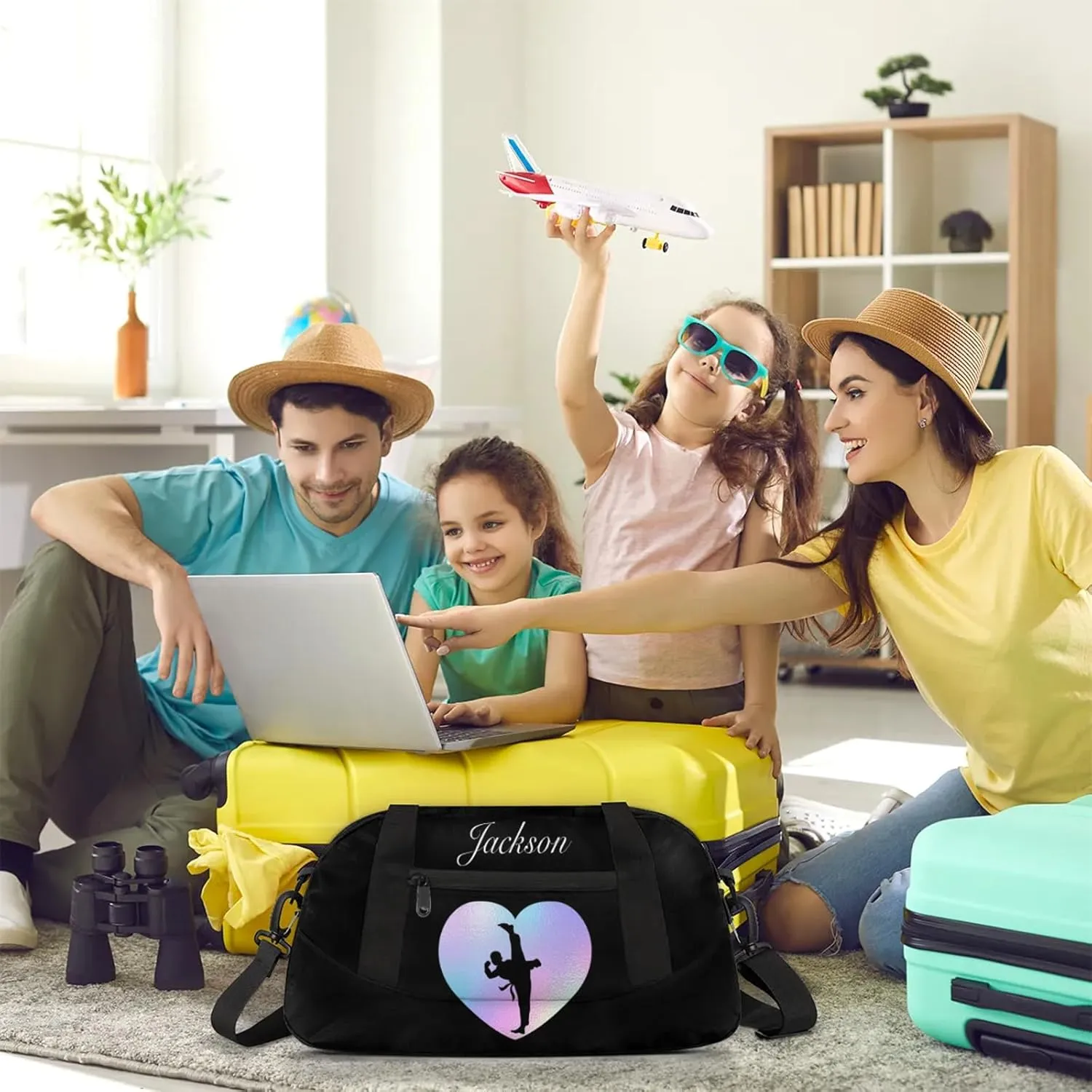 Personalized Sport Duffel Bag Custom Martial Art Sports Bag with Name Travel Overnight Shoulder Bags Customized Gifts for Women Men, Blue Purple