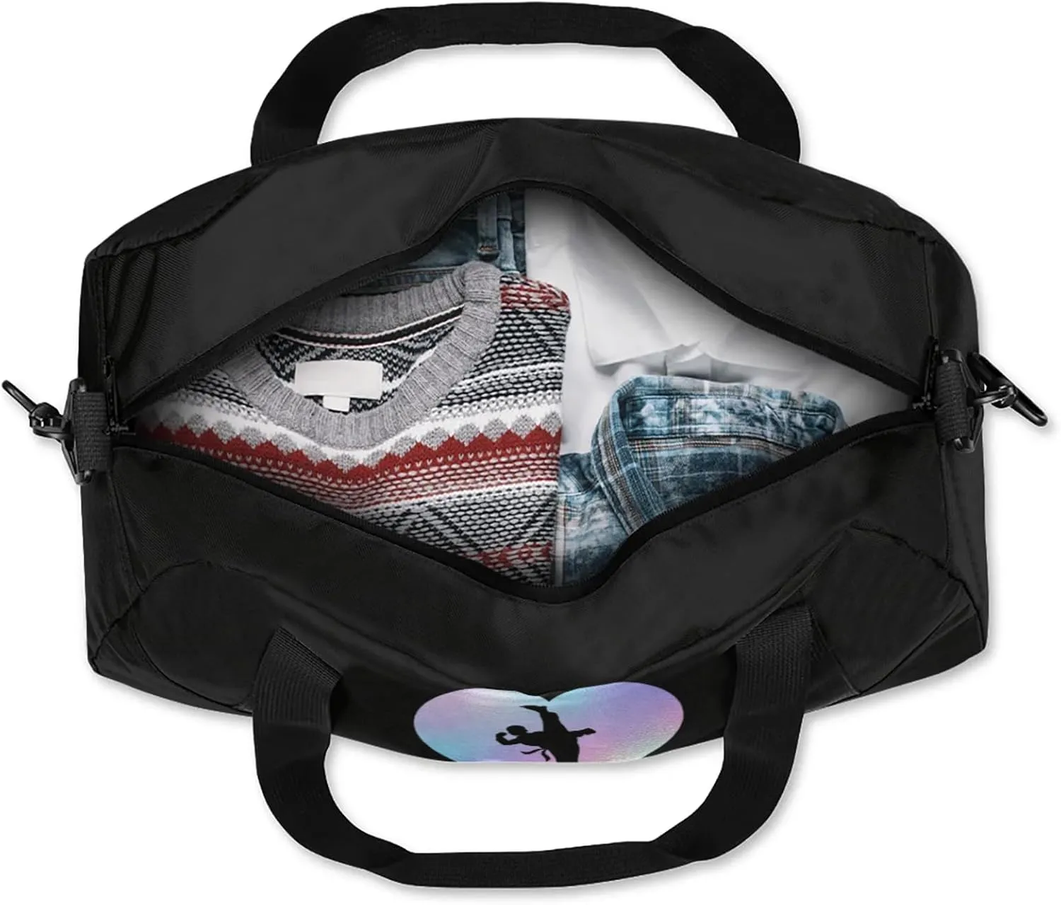 Personalized Sport Duffel Bag Custom Martial Art Sports Bag with Name Travel Overnight Shoulder Bags Customized Gifts for Women Men, Blue Purple
