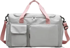 Personalized Sports Bag - Custom Gym Bag, Cheer Bag, Weekender Bag, Duffle Bags Personalized for Men, Women - Personalized Duffel Bag with Name (Grey)