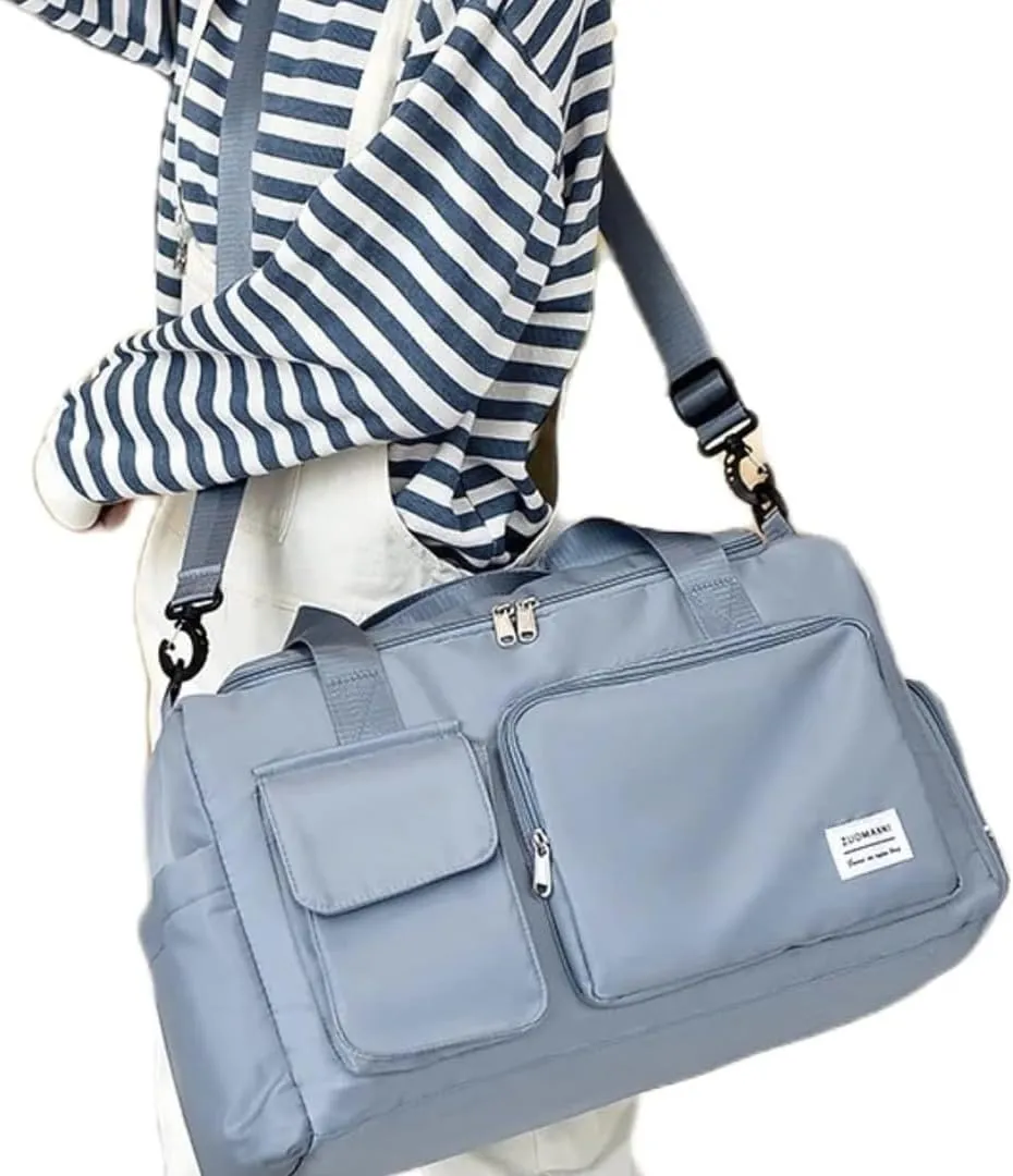 Personalized Sports Bag - Custom Gym Bag, Cheer Bag, Weekender Bag, Duffle Bags Personalized for Men, Women - Personalized Duffel Bag with Name (Light Green with your text and logo)