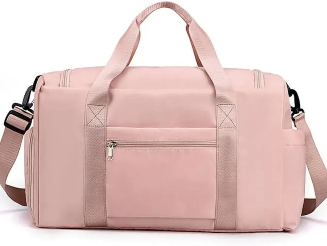 Personalized Sports Bag - Custom Gym Bag, Cheer Bag, Weekender Bag, Duffle Bags Personalized for Men, Women - Personalized Duffel Bag with Name (Pink with your text and logo)