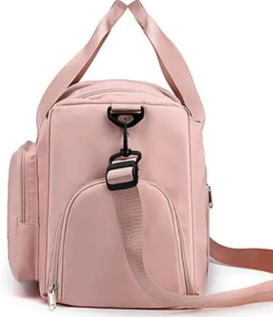 Personalized Sports Bag - Custom Gym Bag, Cheer Bag, Weekender Bag, Duffle Bags Personalized for Men, Women - Personalized Duffel Bag with Name (Pink with your text and logo)