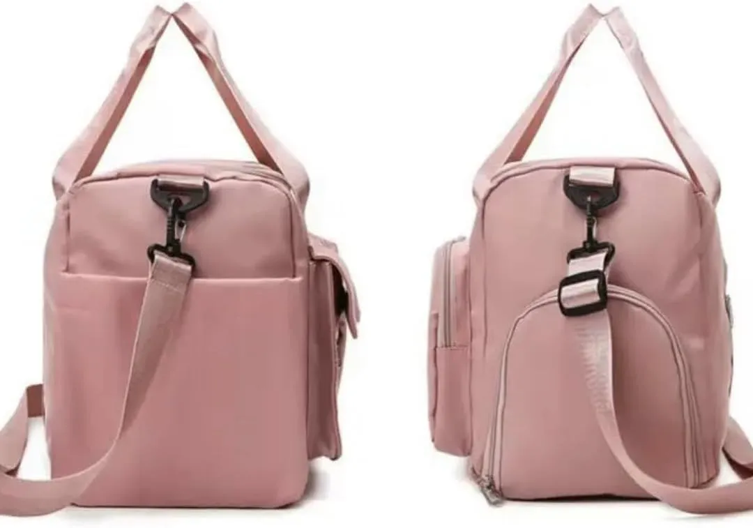 Personalized Sports Bag - Custom Gym Bag, Cheer Bag, Weekender Bag, Duffle Bags Personalized for Men, Women - Personalized Duffel Bag with Name (Pink with your text and logo)