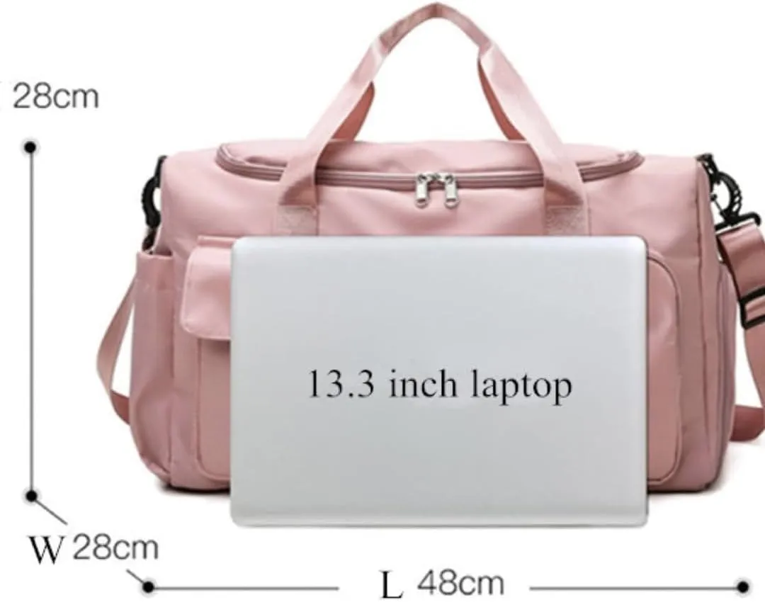 Personalized Sports Bag - Custom Gym Bag, Cheer Bag, Weekender Bag, Duffle Bags Personalized for Men, Women - Personalized Duffel Bag with Name (Pink)