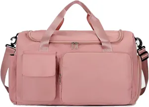 Personalized Sports Bag - Custom Gym Bag, Cheer Bag, Weekender Bag, Duffle Bags Personalized for Men, Women - Personalized Duffel Bag with Name (Pink)