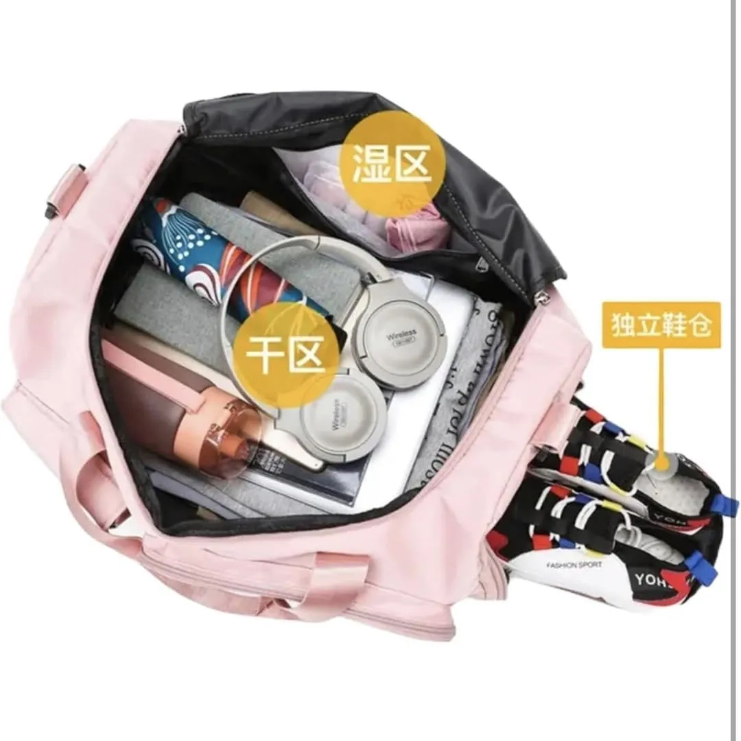 Personalized Sports Bag - Custom Gym Bag, Cheer Bag, Weekender Bag, Duffle Bags Personalized for Men, Women - Personalized Duffel Bag with Name (Pink)