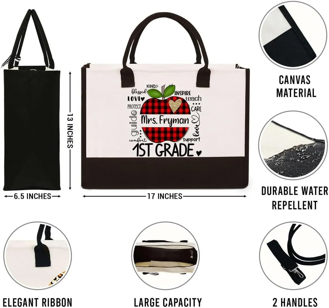 Personalized Teacher Appreciation Canvas Tote Bag