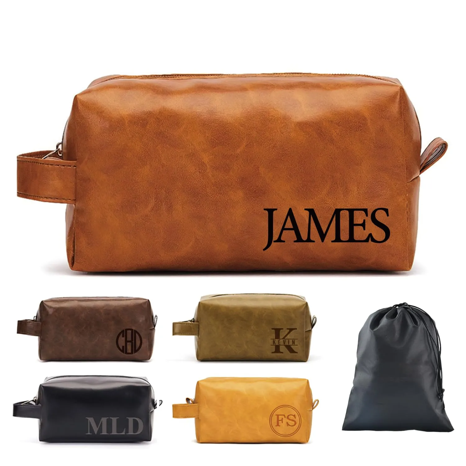 Personalized Toiletry Bag for Men Handcrafted, Custom Leather Dopp Kit for Men, Waterproof Canvas Bathroom Toiletries Bags, Personalized Gifts for Men, Shaving Bag Grooming Kit Cosmetic Bag