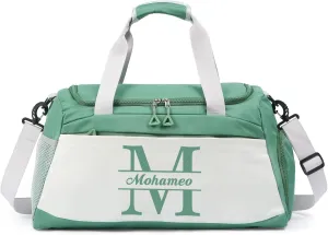 Personalized Travel Bag for Women Custom Duffle Bag with Name Customized Overnight Bag with Initials Sports Gym Bags Bridesmaid Gifts for Women Men (Green)