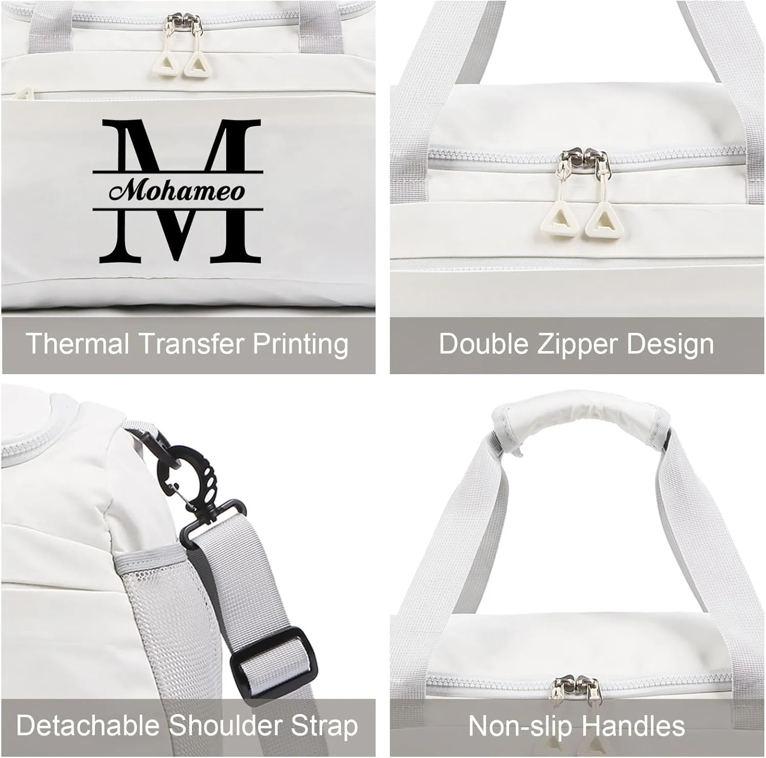 Personalized Travel Duffel Bag - Custom Name Letter Large Capacity Sport Gym Bag with Wet Dry Pockets Weekend Travel Bag Gifts for Women Men Husband Dad Son Wife for Anniversary Christmas