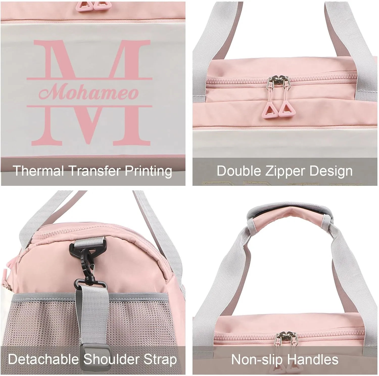 Personalized Travel Duffel Bag - Custom Name Letter Large Capacity Sport Gym Bag with Wet Dry Pockets Weekend Travel Bag Gifts for Women Men Husband Dad Son Wife for Anniversary Christmas