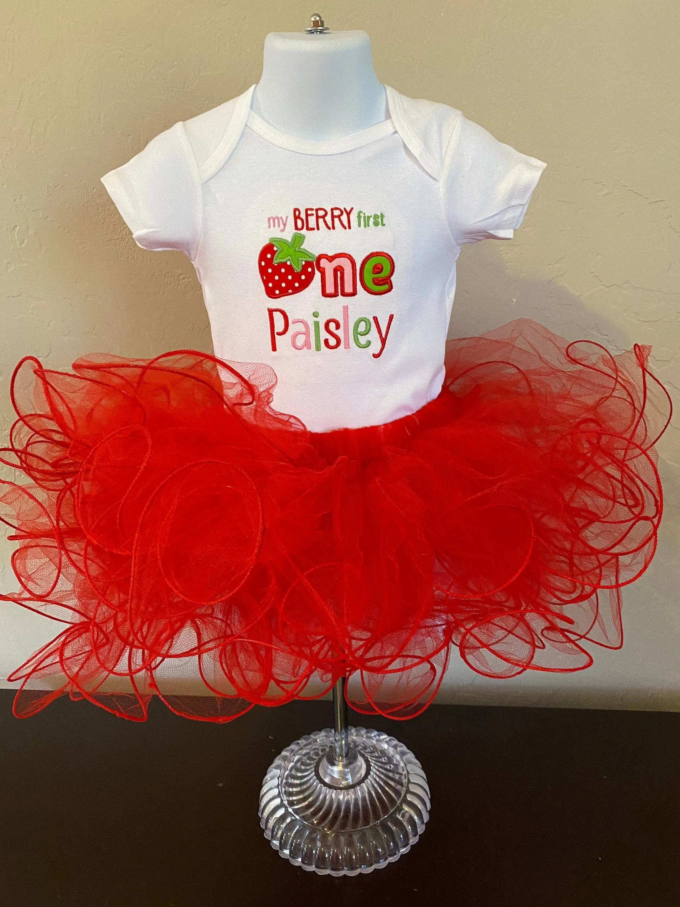 Personalized Tutu Dress Little Girl Baby 1st Birthday Outfit Custom Name Text Onesie Red Comfy Tutu Skirt Princess Dress